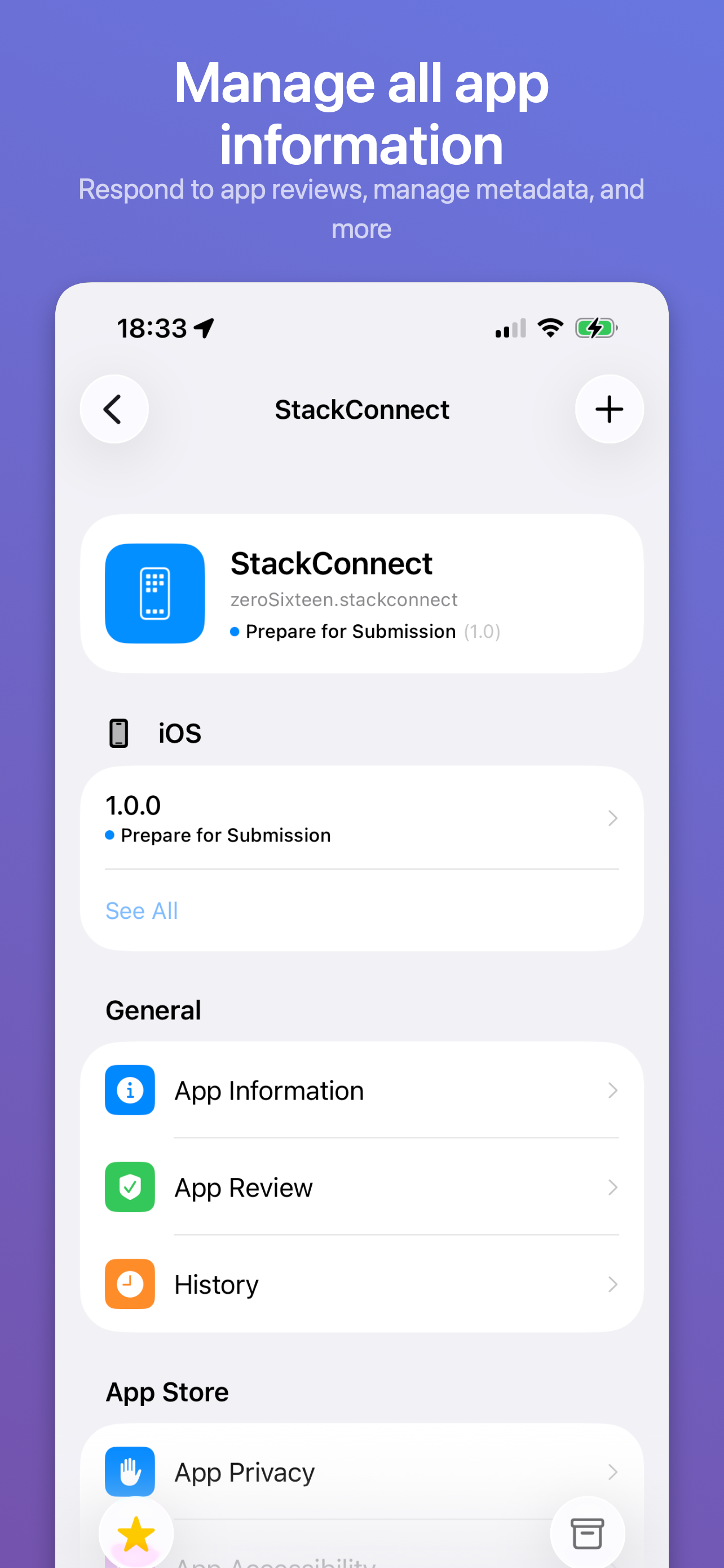 Manage app information