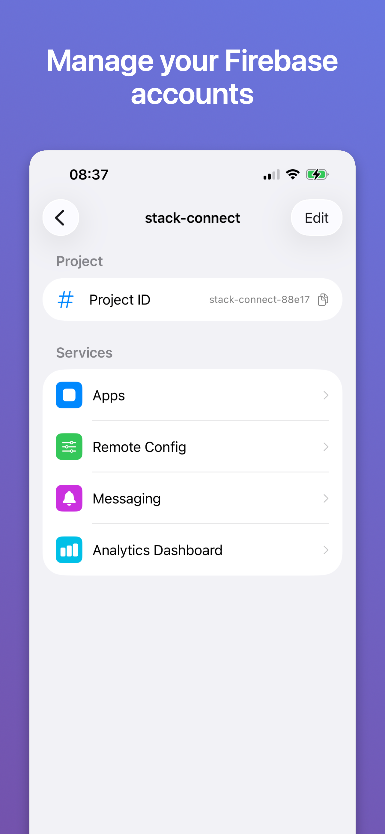 Manage Firebase accounts