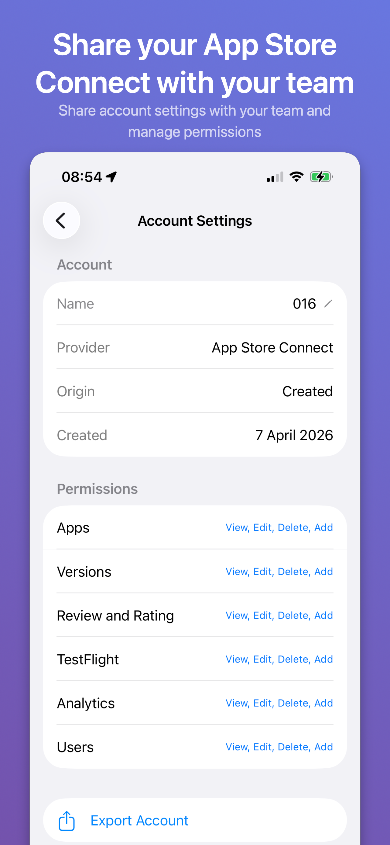 Share App Store Connect with your team